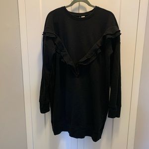 Sweatshirt Dress with Ruffle